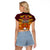 PNG Port Moresby Vipers Rugby Raglan Cropped T Shirt Fire Vipers Mix PNG Bird Polynesian Tattoo LT03 - Polynesian Pride
