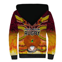 PNG Port Moresby Vipers Rugby Sherpa Hoodie Fire Vipers Mix PNG Bird Polynesian Tattoo LT03 - Polynesian Pride