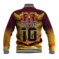 Custom PNG Port Moresby Vipers Rugby Baseball Jacket Fire Vipers Mix PNG Bird Polynesian Tattoo LT03 - Polynesian Pride