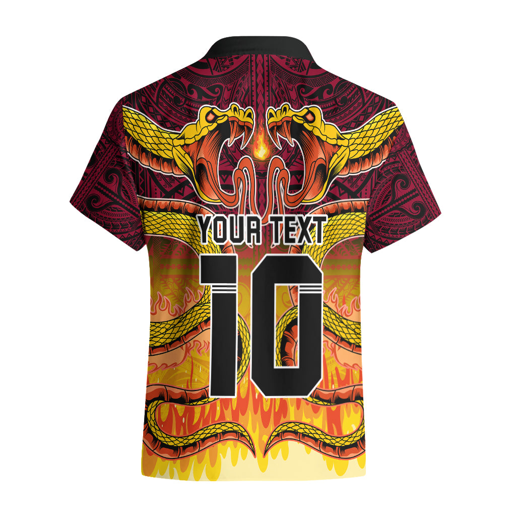 Custom PNG Port Moresby Vipers Rugby Hawaiian Shirt Fire Vipers Mix PNG Bird Polynesian Tattoo LT03 - Polynesian Pride