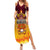 Custom PNG Port Moresby Vipers Rugby Summer Maxi Dress Fire Vipers Mix PNG Bird Polynesian Tattoo LT03 Women Yellow - Polynesian Pride