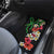 Hawaiian Tropical Flowers and Maile Pikake Car Mats Polynesian Tribal Pattern Black Color