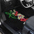 Hawaiian Tropical Flowers and Maile Pikake Car Mats Polynesian Tribal Pattern Black Color