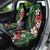 Hawaiian Tropical Flowers and Maile Pikake Car Seat Cover Polynesian Tribal Pattern Black Color