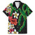 Hawaiian Tropical Flowers and Maile Pikake Hawaiian Shirt Polynesian Tribal Pattern Black Color