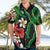 Hawaiian Tropical Flowers and Maile Pikake Hawaiian Shirt Polynesian Tribal Pattern Black Color