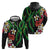 Hawaiian Tropical Flowers and Maile Pikake Hoodie Polynesian Tribal Pattern Black Color