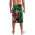 Hawaiian Tropical Flowers and Maile Pikake Lavalava Polynesian Tribal Pattern Black Color