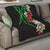 Hawaiian Tropical Flowers and Maile Pikake Quilt Polynesian Tribal Pattern Black Color