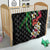 Hawaiian Tropical Flowers and Maile Pikake Quilt Polynesian Tribal Pattern Black Color