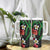 Hawaiian Tropical Flowers and Maile Pikake Tumbler With Handle Polynesian Tribal Pattern Black Color