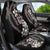 Hawaiian Tropical Flowers and Maile Pikake Car Seat Cover Polynesian Tribal Pattern Grayscale Mode