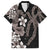 Hawaiian Tropical Flowers and Maile Pikake Hawaiian Shirt Polynesian Tribal Pattern Grayscale Mode