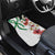 Hawaiian Tropical Flowers and Maile Pikake Car Mats Polynesian Tribal Pattern White Color