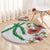 Hawaiian Tropical Flowers and Maile Pikake Round Carpet Polynesian Tribal Pattern White Color