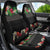 Hawaiian Tropical Flowers and Tribal Polynesian Tattoo Car Seat Cover Black Color