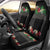 Hawaiian Tropical Flowers and Tribal Polynesian Tattoo Car Seat Cover Black Color