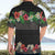 Hawaiian Tropical Flowers and Tribal Polynesian Tattoo Hawaiian Shirt Black Color