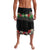 Hawaiian Tropical Flowers and Tribal Polynesian Tattoo Lavalava Black Color