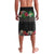 Hawaiian Tropical Flowers and Tribal Polynesian Tattoo Lavalava Black Color