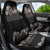 Hawaiian Tropical Flowers and Tribal Polynesian Tattoo Car Seat Cover Grayscale Mode