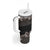 Hawaiian Tropical Flowers and Tribal Polynesian Tattoo Tumbler With Handle Grayscale Mode