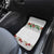 Hawaiian Tropical Flowers and Tribal Polynesian Tattoo Car Mats White Color