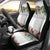 Hawaiian Tropical Flowers and Tribal Polynesian Tattoo Car Seat Cover White Color