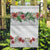 Hawaiian Tropical Flowers and Tribal Polynesian Tattoo Garden Flag White Color