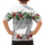 Hawaiian Tropical Flowers and Tribal Polynesian Tattoo Hawaiian Shirt White Color