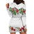 Hawaiian Tropical Flowers and Tribal Polynesian Tattoo Hoodie Dress White Color