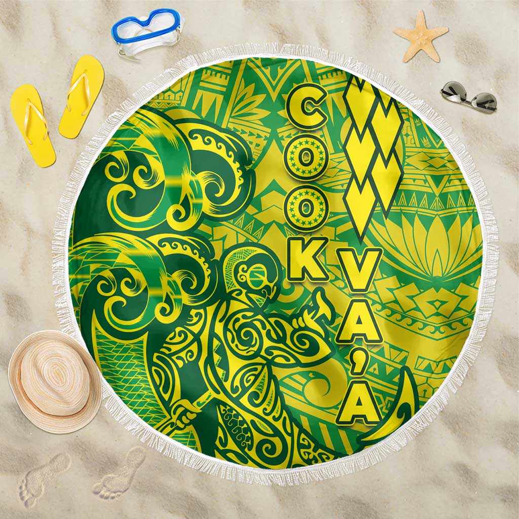 Cook Islands Vaa Polynesian Art Tattoo Beach Blanket National Color