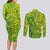 Cook Islands Vaa Polynesian Art Tattoo Couples Matching Long Sleeve Bodycon Dress and Long Sleeve Button Shirt National Color
