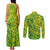 Cook Islands Vaa Polynesian Art Tattoo Couples Matching Tank Maxi Dress and Long Sleeve Button Shirt National Color