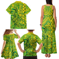 Cook Islands Va'a Polynesian Art Tattoo Family Matching Tank Maxi Dress and Hawaiian Shirt National Color LT03 - Polynesian Pride