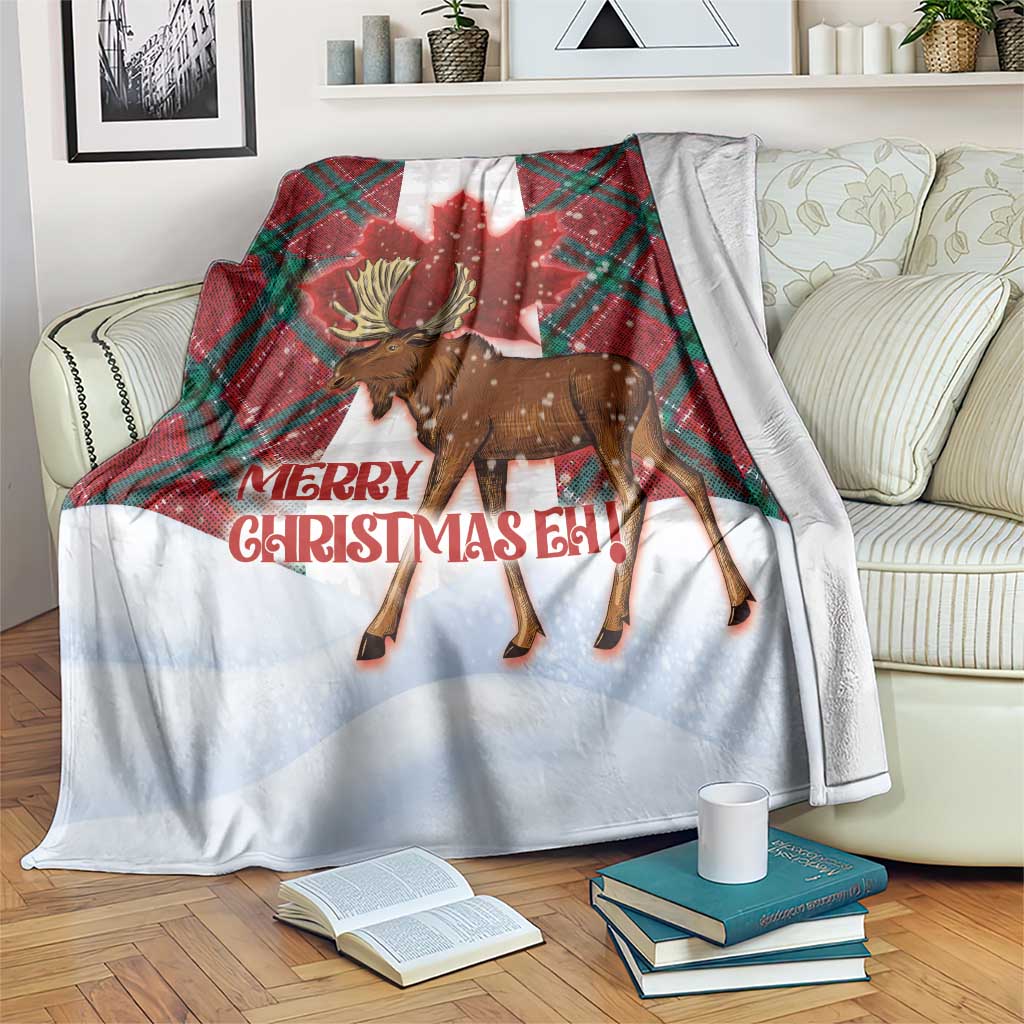 Canadian Christmas - Moose and Maple Retro Style Blanket