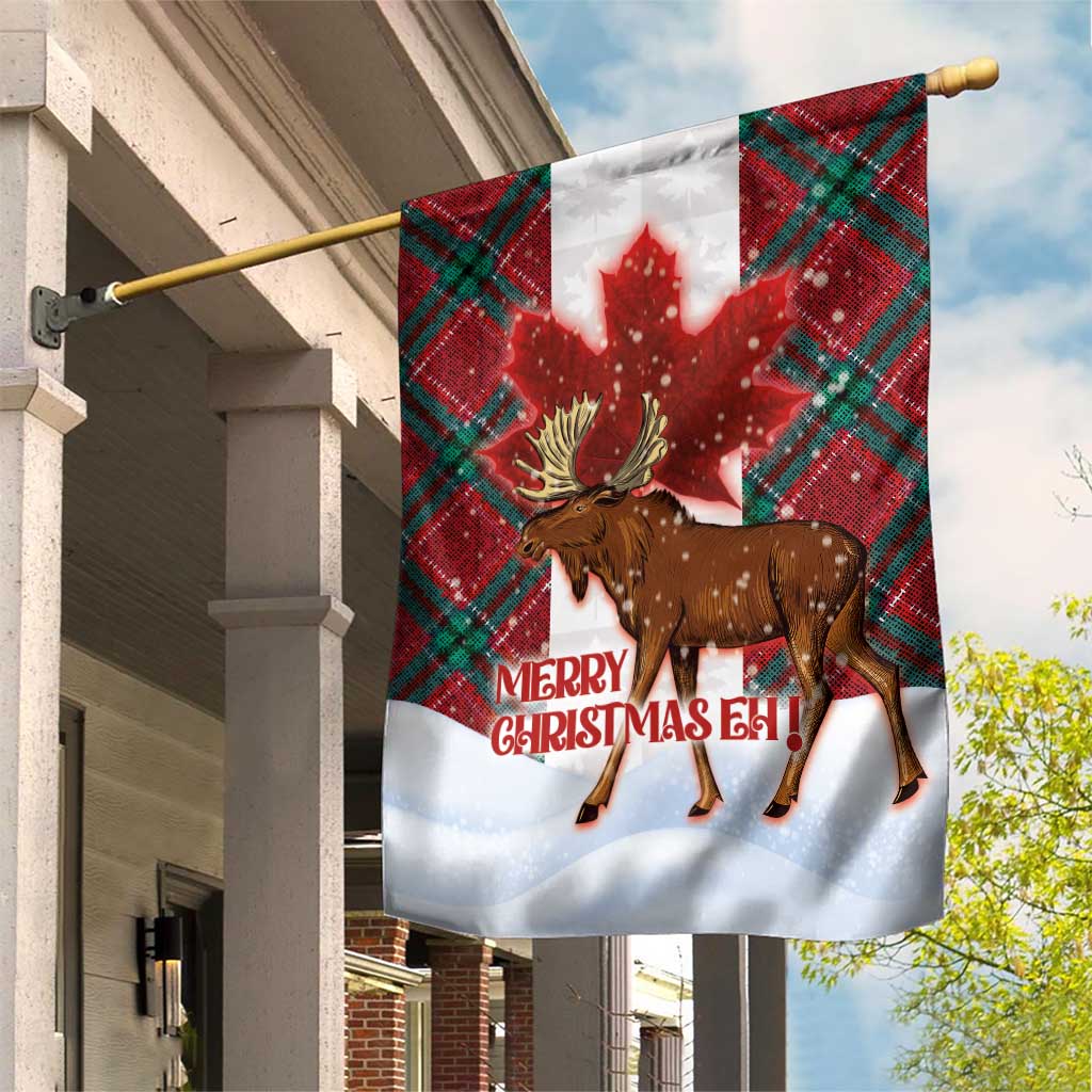 Canadian Christmas - Moose and Maple Retro Style Garden Flag