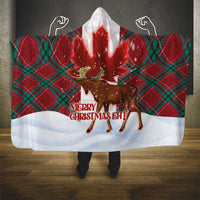 Canadian Christmas - Moose and Maple Retro Style Hooded Blanket