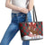 Canadian Christmas - Moose and Maple Retro Style Leather Tote Bag