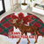 Canadian Christmas - Moose and Maple Retro Style Round Carpet