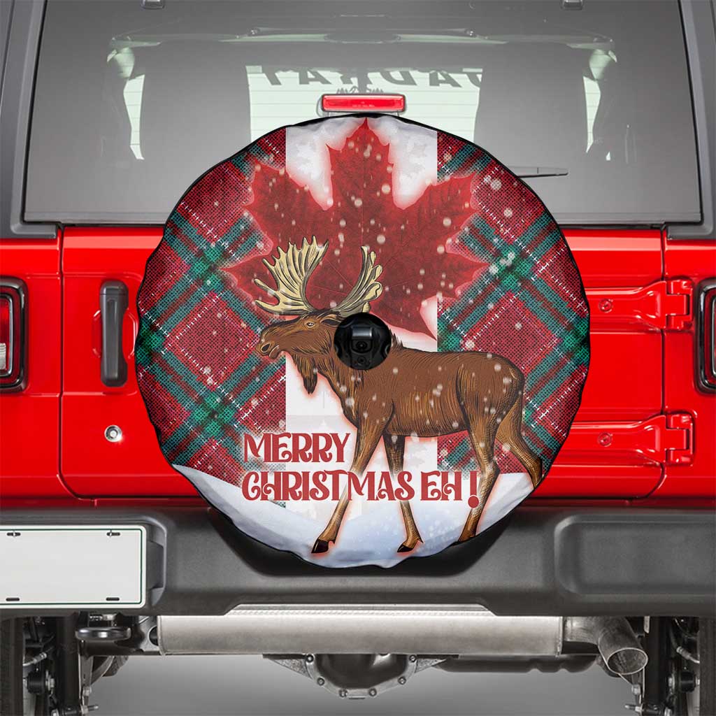 Canadian Christmas - Moose and Maple Retro Style Spare Tire Cover