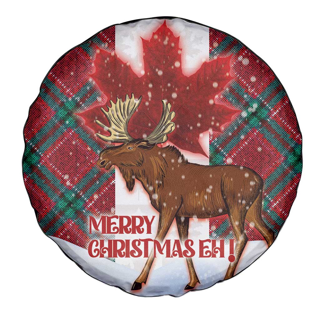 Canadian Christmas - Moose and Maple Retro Style Spare Tire Cover