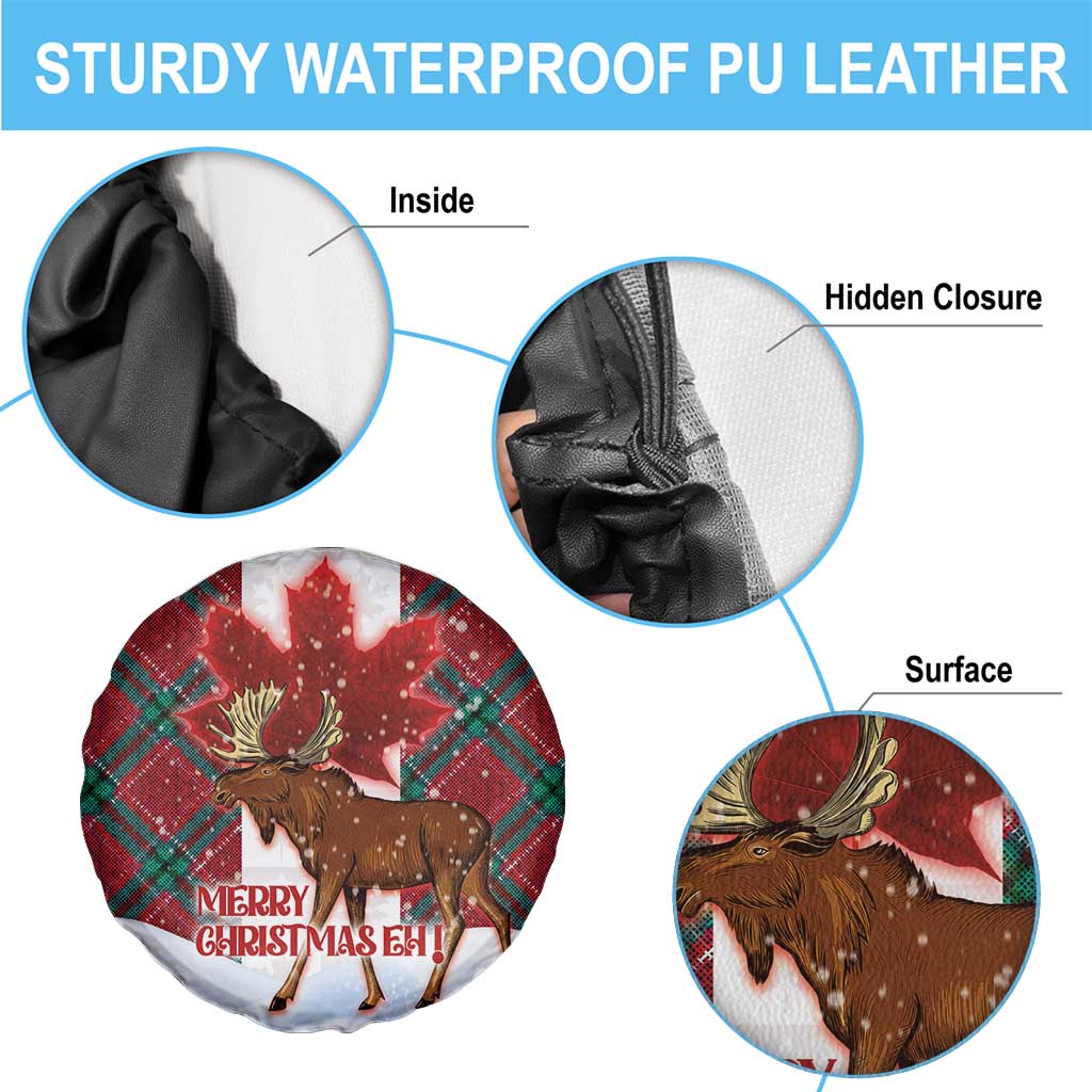 Canadian Christmas - Moose and Maple Retro Style Spare Tire Cover