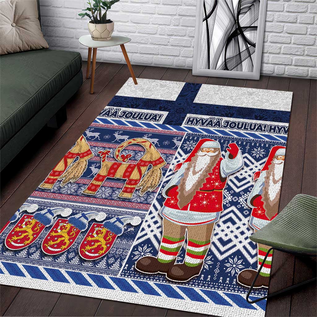 Yule Goat Joulupukki Finnish Christmas Area Rug Scandinavian Pattern