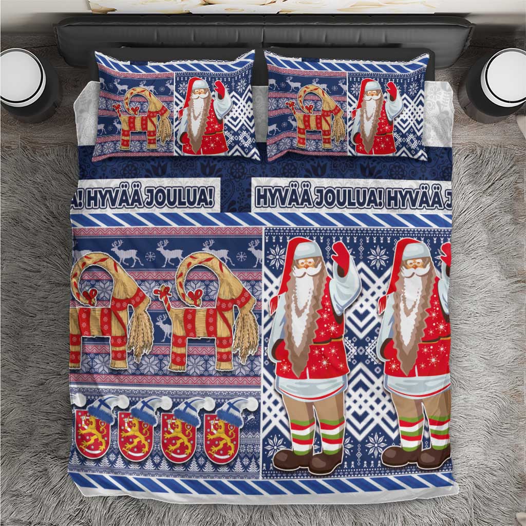 Yule Goat Joulupukki Finnish Christmas Bedding Set Scandinavian Pattern