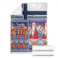 Yule Goat Joulupukki Finnish Christmas Blanket Scandinavian Pattern