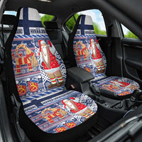 Yule Goat Joulupukki Finnish Christmas Car Seat Cover Scandinavian Pattern LT03 One Size Blue - Polynesian Pride