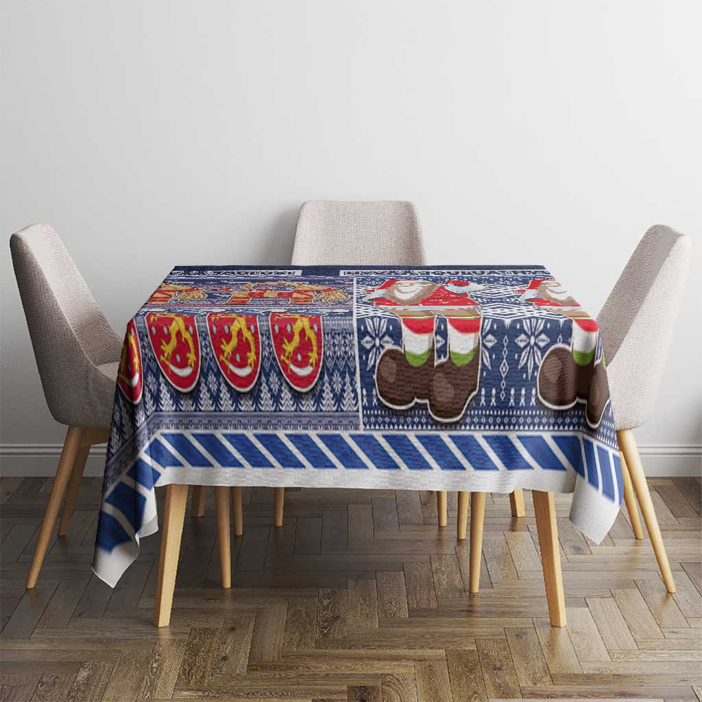 Yule Goat Joulupukki Finnish Christmas Tablecloth Scandinavian Pattern