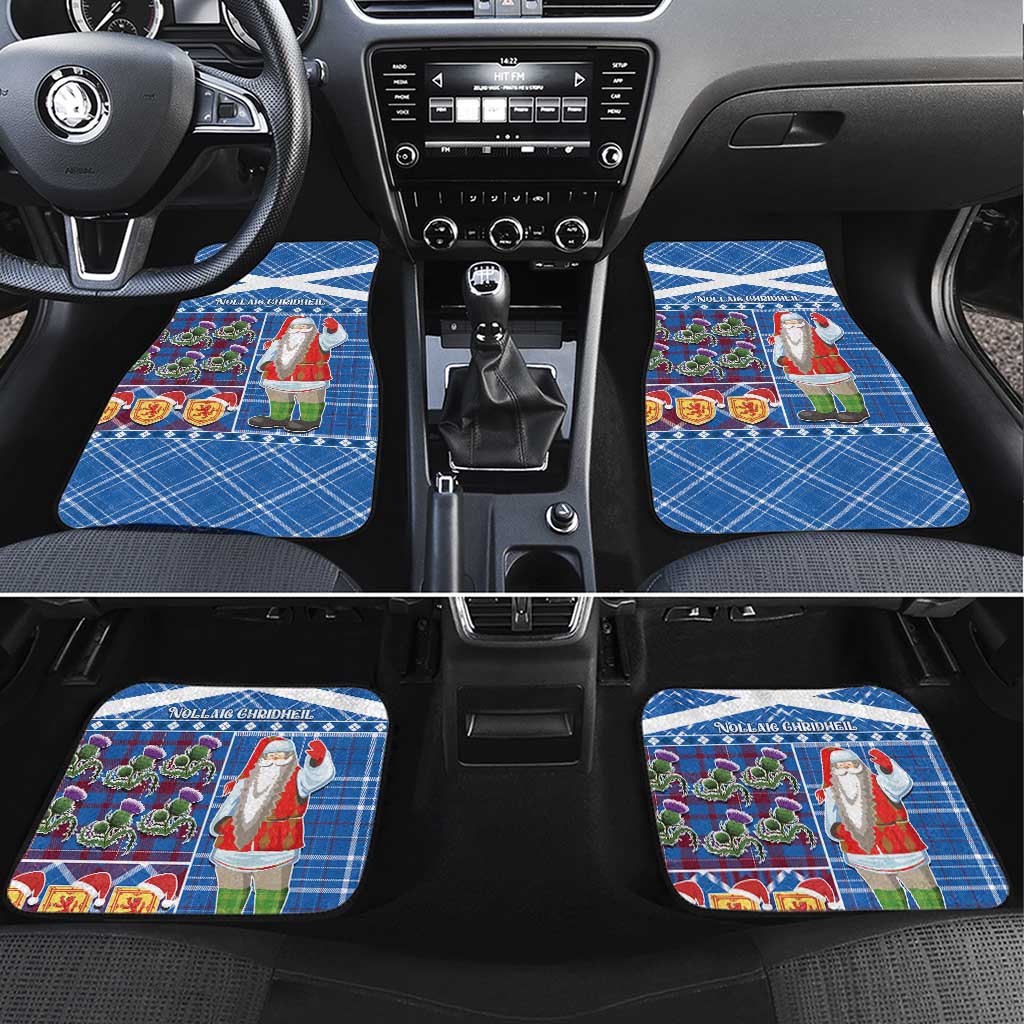 Santa Claus Thistle Scottish Christmas Car Mats Tartan Pattern