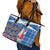 Santa Claus Thistle Scottish Christmas Leather Tote Bag Tartan Pattern